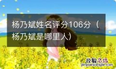 杨乃斌是哪里人 杨乃斌姓名评分106分