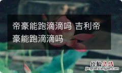 帝豪能跑滴滴吗 吉利帝豪能跑滴滴吗