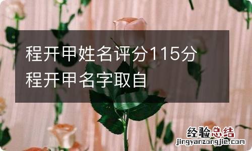 程开甲姓名评分115分 程开甲名字取自