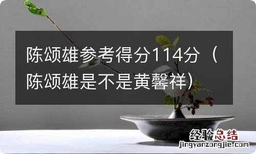 陈颂雄是不是黄馨祥 陈颂雄参考得分114分