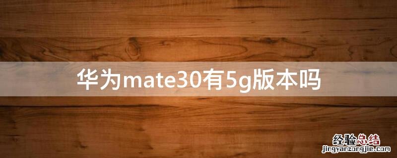 华为mate30有5g版本吗 华为mate30有4g版本和5g