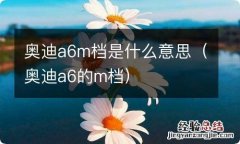 奥迪a6的m档 奥迪a6m档是什么意思