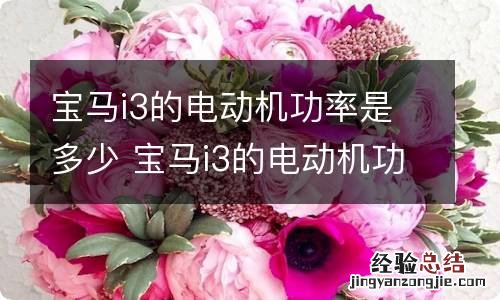 宝马i3的电动机功率是多少 宝马i3的电动机功率是多少w