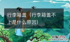 行李箱盖不上是什么原因 行李箱盖