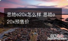 思皓e20x怎么样 思皓e20x预售价