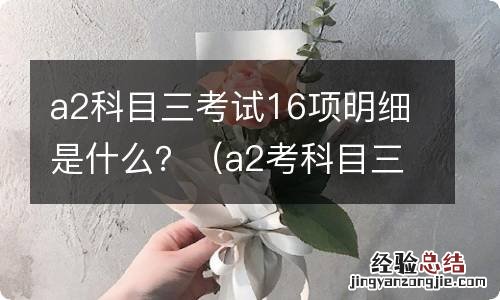 a2考科目三考几项 a2科目三考试16项明细是什么？