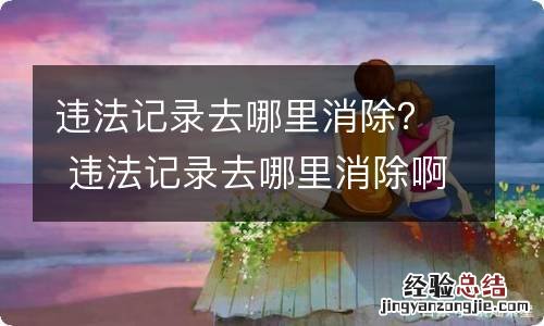 违法记录去哪里消除? 违法记录去哪里消除啊