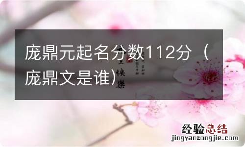 庞鼎文是谁 庞鼎元起名分数112分