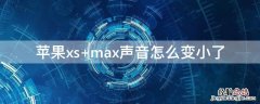 iPhonexs max声音怎么变小了