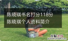 陈晓琪书名打分118分 陈晓琪个人资料简介