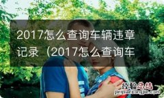 2017怎么查询车辆违章记录呢 2017怎么查询车辆违章记录