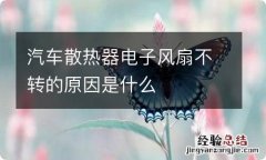 汽车散热器电子风扇不转的原因是什么