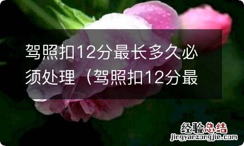 驾照扣12分最长多久必须处理完 驾照扣12分最长多久必须处理