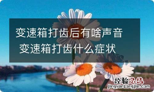 变速箱打齿后有啥声音 变速箱打齿什么症状