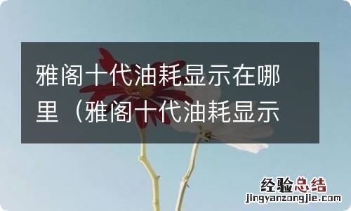 雅阁十代油耗显示在哪里关 雅阁十代油耗显示在哪里