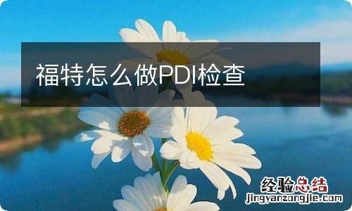 福特怎么做PDI检查