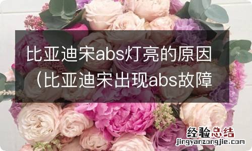 比亚迪宋出现abs故障打不着火 比亚迪宋abs灯亮的原因