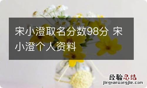 宋小澄取名分数98分 宋小澄个人资料