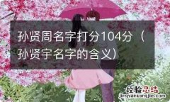 孙贤宇名字的含义 孙贤周名字打分104分