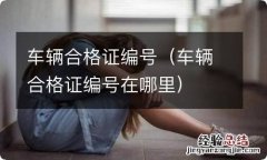 车辆合格证编号在哪里 车辆合格证编号