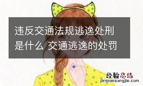 违反交通法规逃逸处刑是什么 交通逃逸的处罚法律法规