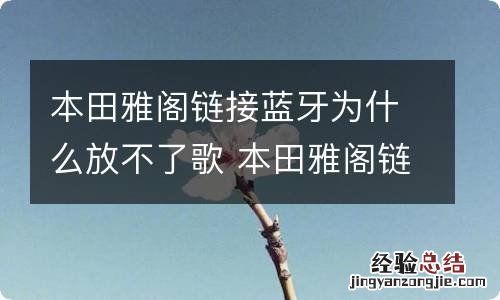 本田雅阁链接蓝牙为什么放不了歌 本田雅阁链接蓝牙了为什么放不了歌