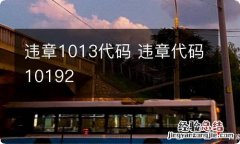 违章1013代码 违章代码10192