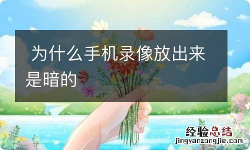 为什么手机录像放出来是暗的