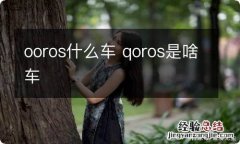 ooros什么车 qoros是啥车