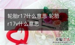 轮胎r17什么意思 轮胎r17v什么意思