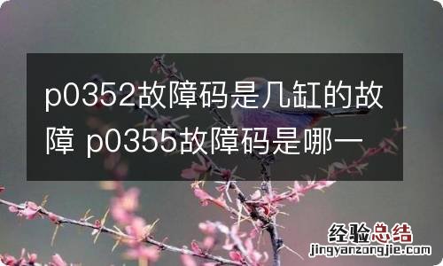 p0352故障码是几缸的故障 p0355故障码是哪一缸