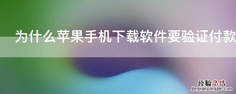 为什么iPhone手机下载软件要验证付款信息