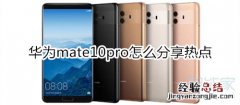 华为mate10pro怎么分享热点