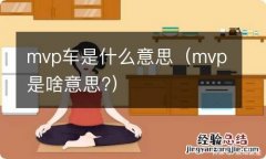 mvp是啥意思? mvp车是什么意思