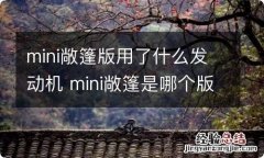 mini敞篷版用了什么发动机 mini敞篷是哪个版本