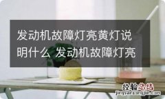 发动机故障灯亮黄灯说明什么 发动机故障灯亮黄灯说明什么意思