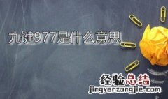 九键9774是什么意思 九键977是什么意思