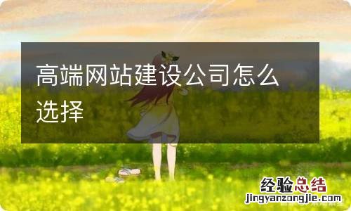 高端网站建设公司怎么选择