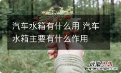 汽车水箱有什么用 汽车水箱主要有什么作用