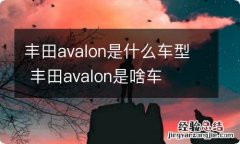 丰田avalon是什么车型 丰田avalon是啥车