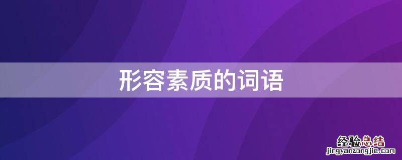 形容素质的词语 形容素质的词语二字