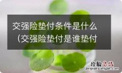 交强险垫付是谁垫付 交强险垫付条件是什么