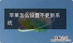 苹果怎么设置不更新系统