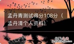 孟丹清个人资料 孟丹青测试得分108分