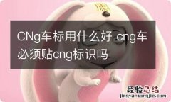 CNg车标用什么好 cng车必须贴cng标识吗