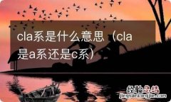 cla是a系还是c系 cla系是什么意思