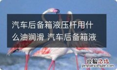 汽车后备箱液压杆用什么油润滑 汽车后备箱液压杆用什么油润滑好