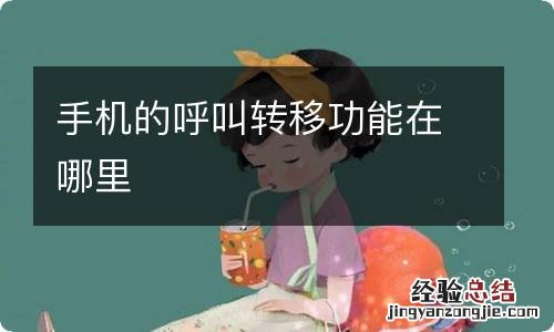 手机的呼叫转移功能在哪里