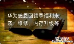 华为感恩回馈季福利来袭：维修、内存升级等8.8折