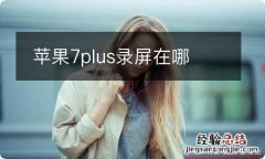 苹果7plus录屏在哪